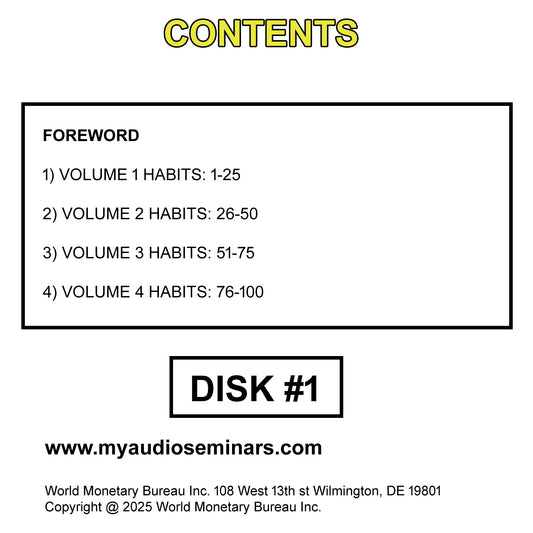 551 HABITS TO LEARN FOR A BETTER LIFE. 6 DISK MP3 AUDIO CD'S. SELF HELP HABITS.