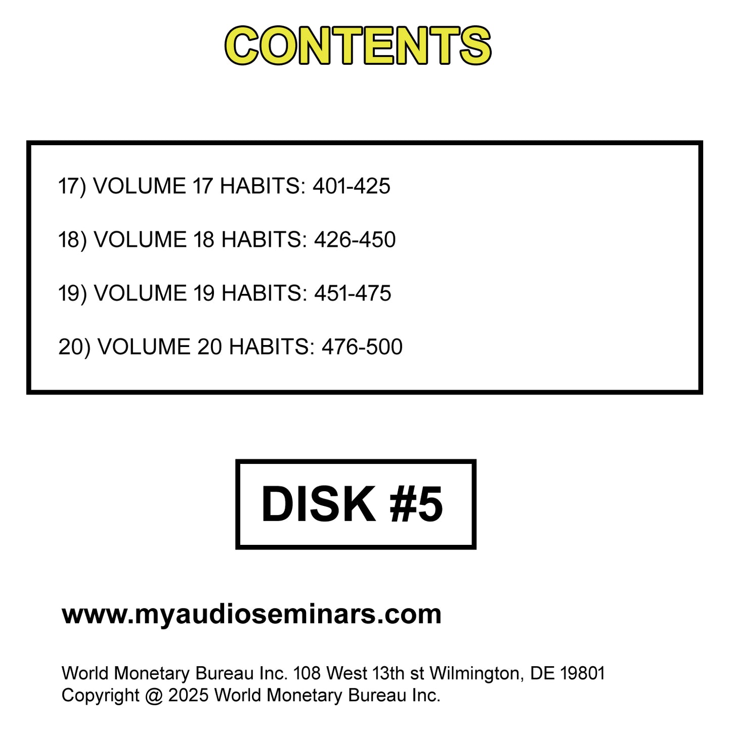 551 HABITS TO LEARN FOR A BETTER LIFE. 6 DISK MP3 AUDIO CD'S. SELF HELP HABITS.